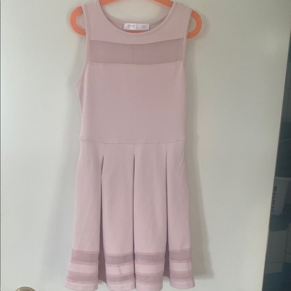 Soft Pink A-Line Sleeveless Dress .